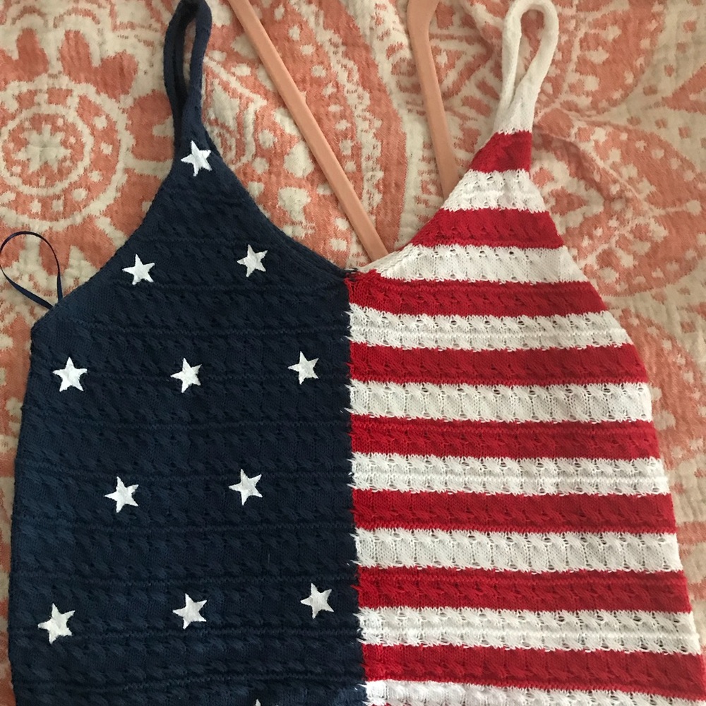 American flag knitted tank